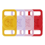 XDcase Lot de 4 colliers pour animaux de compagnie en silicone étanche, 4 pièces (noir, blanc, bleu, vert), 4 pièces (rose, rouge, violet, jaune)