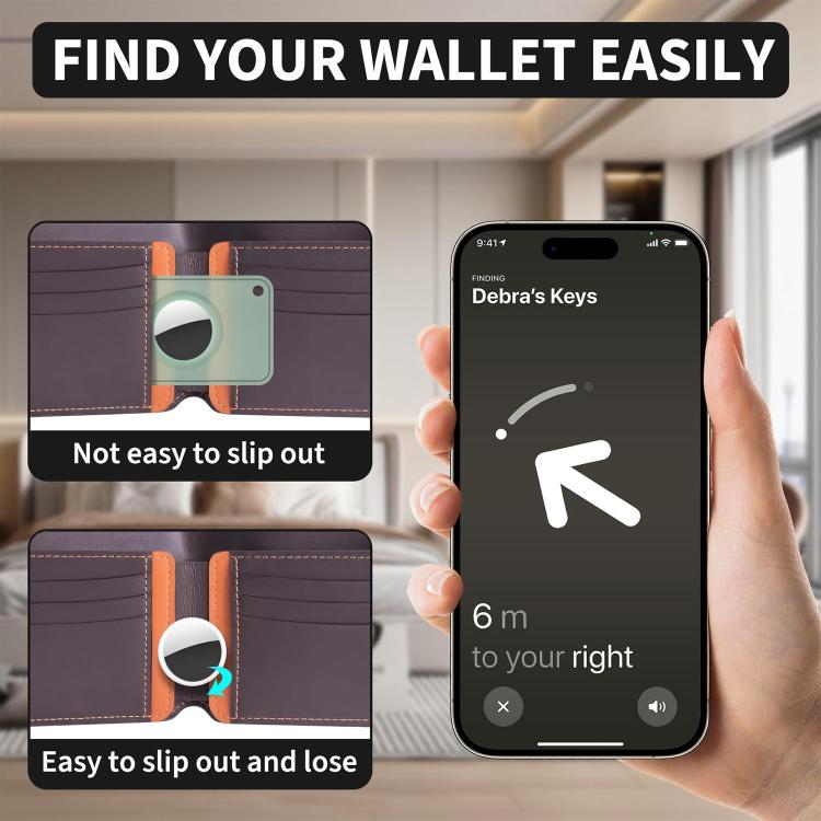 XDcase Étui de protection en TPU ultra-fin pour cartes, compatible avec AirTag 2ème génération / 1ère génération