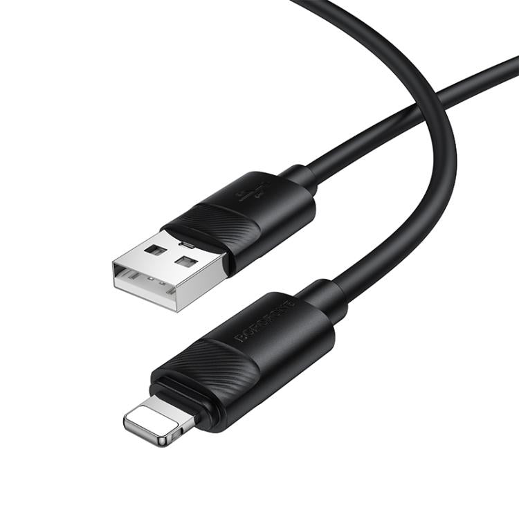 Borofone BX123 Leya Câble de charge en silicone USB vers 8 broches 2.4A, Longueur : 1m, USB vers 8 broches