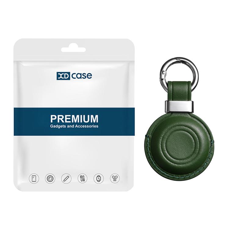 XDcase Étui de protection en cuir microfibre avec clip métallique et porte-clés, pour AirTag 2e génération / 1re génération