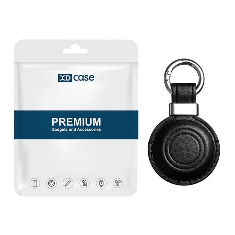 XDcase Étui de protection en cuir microfibre avec clip métallique et porte-clés, pour AirTag 2e génération / 1re génération