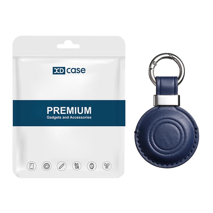 XDcase Étui de protection en cuir microfibre avec clip métallique et porte-clés, pour AirTag 2e génération / 1re génération