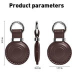 XDcase Étui de protection en cuir microfibre avec clip métallique et porte-clés, pour AirTag 2e génération / 1re génération