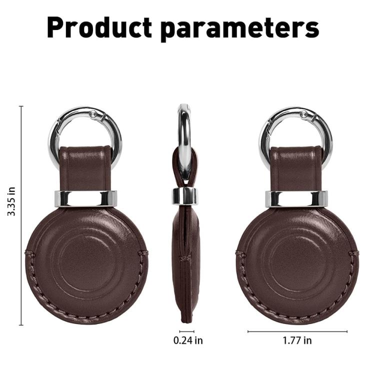 XDcase Étui de protection en cuir microfibre avec clip métallique et porte-clés, pour AirTag 2e génération / 1re génération
