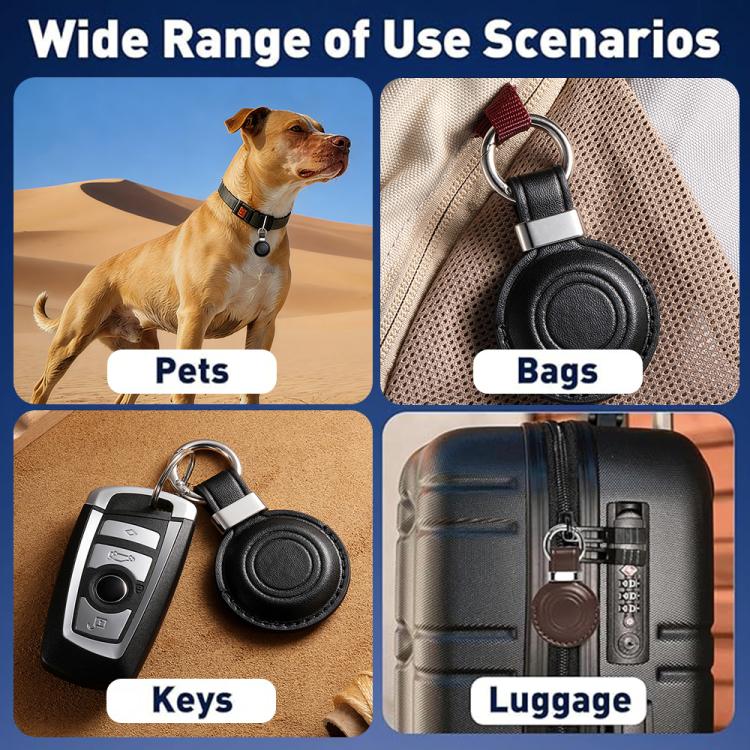 XDcase Étui de protection en cuir microfibre avec clip métallique et porte-clés, pour AirTag 2e génération / 1re génération