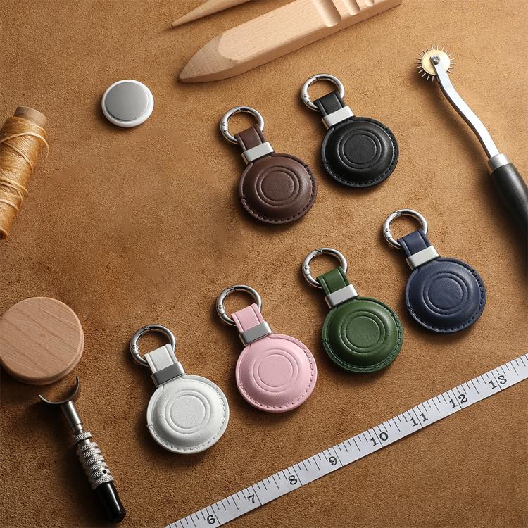 XDcase Étui de protection en cuir microfibre avec clip métallique et porte-clés, pour AirTag 2e génération / 1re génération