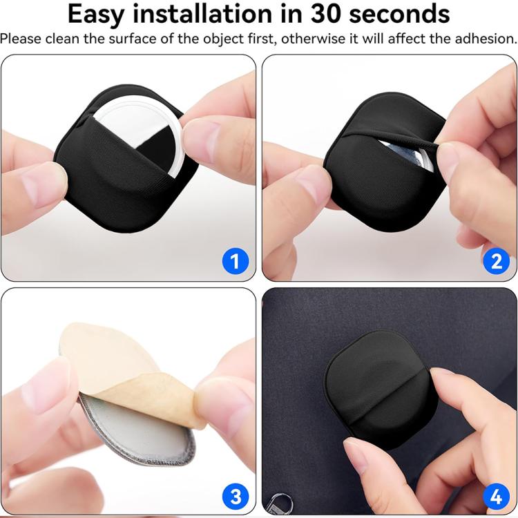 Housse de protection XDcase en tissu élastique, conception avec porte-cartes adhésif au dos, pour AirTag 2ème génération / 1ère génération