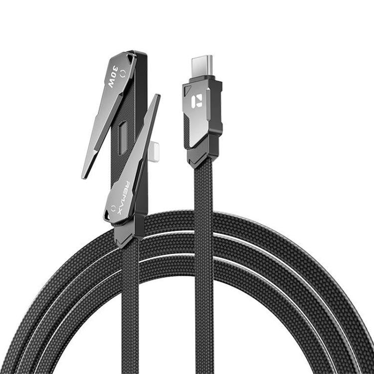 Câble de données de charge rapide tressé REMAX CB53 1,2 m PD30W Type-C vers 8 broches avec support de téléphone, Type-C vers 8 broches