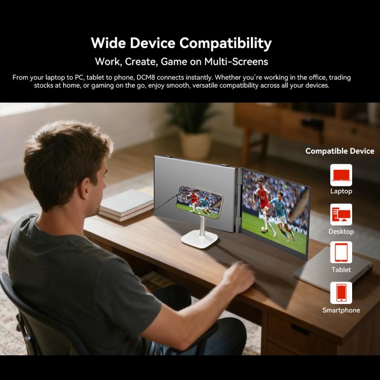 Moniteurs LCD portables à double affichage Blackview DCM8 15,3 pouces avec support, DCM8