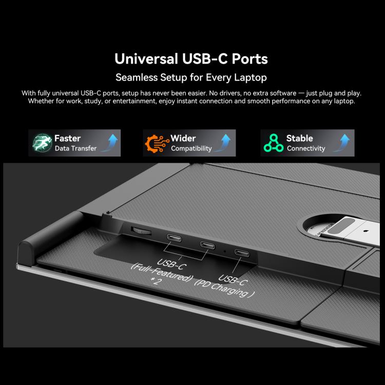 Moniteurs LCD portables à double affichage Blackview DCM8 15,3 pouces avec support, DCM8