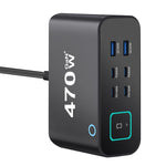 YMX-615-LCD470W 4xType-C and 2xUSB 470W GaN Multi-Function Charger, AU Plug, EU Plug, UK Plug, US Plug