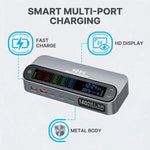 YMX-LCD405W 405W 3 ports Type-C et 2 ports USB GaN Chargeur multifonction intelligent avec écran numérique, prise australienne, prise européenne, prise britannique, prise américaine