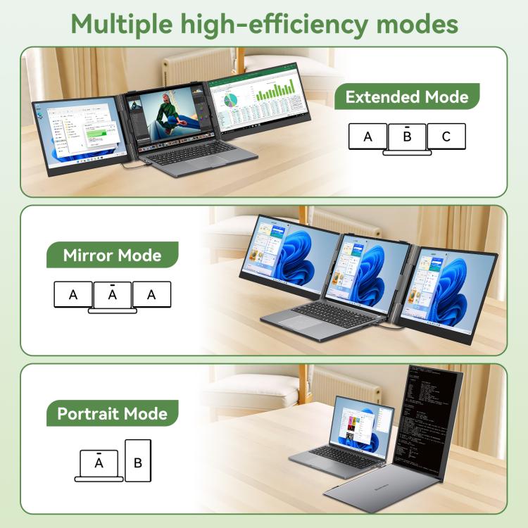 Moniteur d'extension portable à double écran Blackview DCM8 Pro 15,3 pouces pour ordinateurs portables 14-17,3 pouces