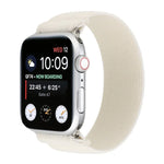 Solid color silicone replacement strap for Apple Watch on a smartwatch, showing time and notifications.