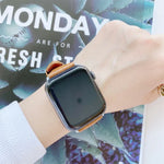 Bracelet de rechange en cuir véritable double face, pour Apple Watch Series 7 41 mm / et 6 et SE et 5 et 4 40 mm, pour Apple Watch Series 7 45 mm / et 6 et SE et 5 et 4 44 mm