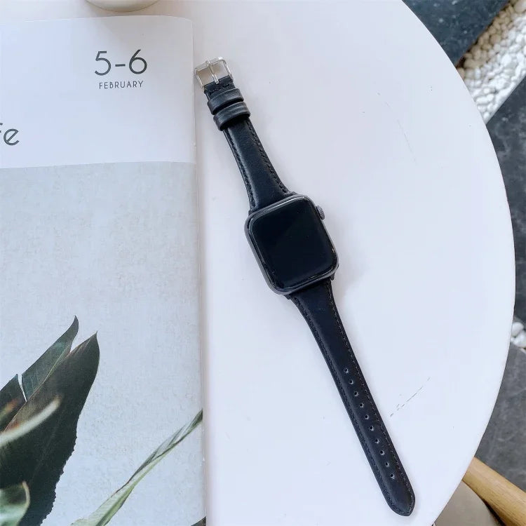 Bracelet de rechange en cuir véritable double face, pour Apple Watch Series 7 41 mm / et 6 et SE et 5 et 4 40 mm, pour Apple Watch Series 7 45 mm / et 6 et SE et 5 et 4 44 mm