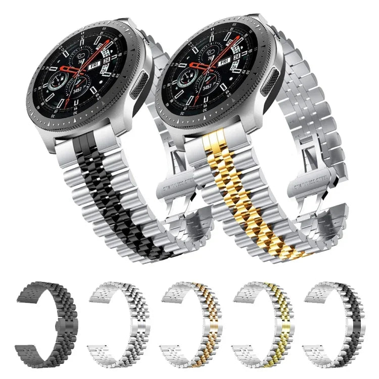 Five Beads Steel Replacement Strap Watchband, 20mm For Samsung Galaxy Watch 3 41mm, 22mm For Samsung Galaxy Watch 3 45mm, 20mm For Amazfit GTR 2 / Amazfit GTR 47mm, 22mm For Amazfit GTR 42mm, 20mm For Huawei Watch GT 2 42mm                             ...