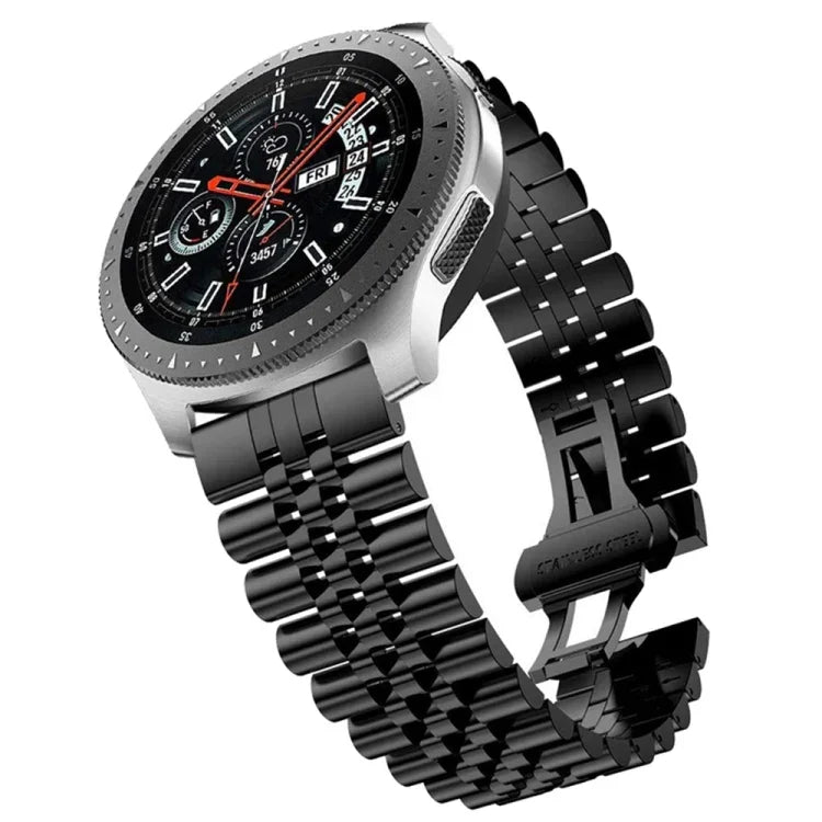 Five Beads Steel Replacement Strap Watchband, 20mm For Samsung Galaxy Watch 3 41mm, 22mm For Samsung Galaxy Watch 3 45mm, 20mm For Amazfit GTR 2 / Amazfit GTR 47mm, 22mm For Amazfit GTR 42mm, 20mm For Huawei Watch GT 2 42mm                             ...