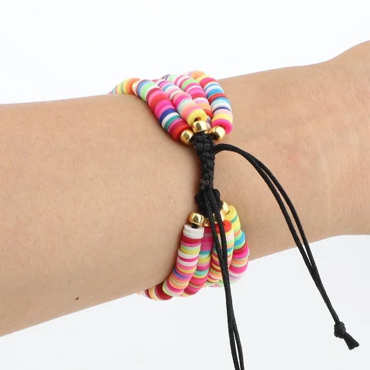 Bohemian Style Soft Ceramic Beaded Strap For Apple Series 6 & SE & 5 & 4 44mm / 3 & 2 & 1 42mm, For Apple Series 7 45mm / 6 & SE & 5 & 4 44mm / 3 & 2 & 1 42mm