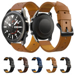 Bracelet de montre de remplacement en cuir véritable à trous ronds pour Samsung Galaxy Watch 3 45 mm