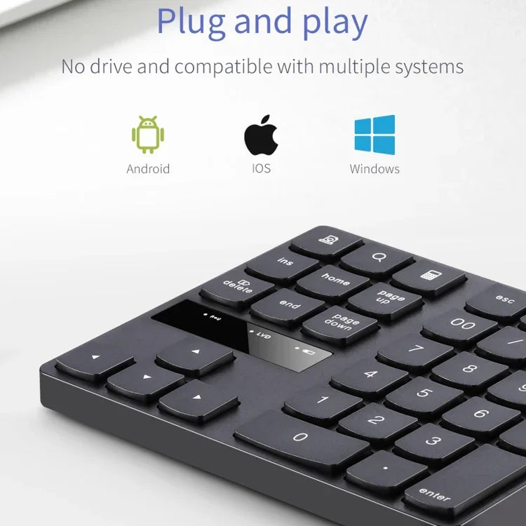 533 35 touches 2.4G Clavier numérique ultra-plat à chargement sans fil