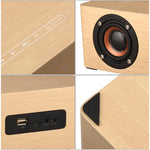 Horloge Multifonctionnelle en Bois à Écran Tactile Enceinte Bluetooth avec Charge Sans Fil, Support Carte TF & Clé USB & AUX 3,5mm, Q5A