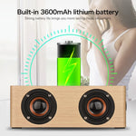 Horloge Multifonctionnelle en Bois à Écran Tactile Enceinte Bluetooth avec Charge Sans Fil, Support Carte TF & Clé USB & AUX 3,5mm, Q5A
