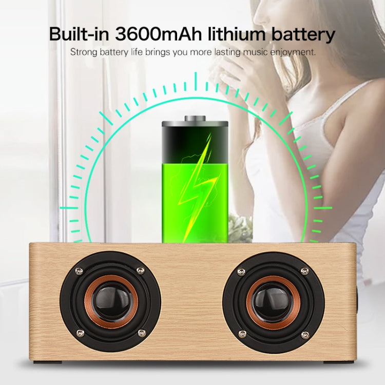 Horloge Multifonctionnelle en Bois à Écran Tactile Enceinte Bluetooth avec Charge Sans Fil, Support Carte TF & Clé USB & AUX 3,5mm, Q5A