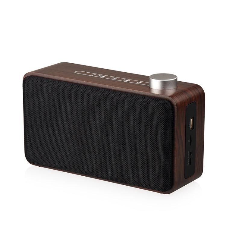 Enceinte Bluetooth en Tissu et Bois avec Subwoofer W5A, Support Carte TF & Clé USB & AUX 3,5mm, Noyer, Bois Jaune