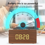 Haut-parleur Bluetooth en bois W5C avec subwoofer et horloge, prend en charge les cartes TF et l'entrée auxiliaire 3,5 mm, bois marron, bois jaune