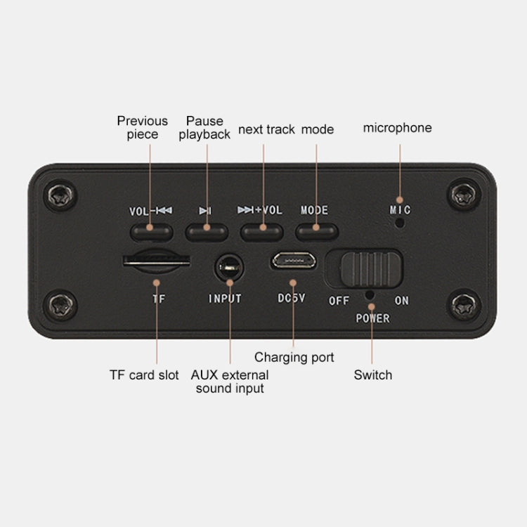 Haut-parleur Bluetooth en bois W5C avec subwoofer et horloge, prend en charge les cartes TF et l'entrée auxiliaire 3,5 mm, bois marron, bois jaune