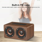 Haut-parleur Bluetooth en bois W5C avec subwoofer et horloge, prend en charge les cartes TF et l'entrée auxiliaire 3,5 mm, bois marron, bois jaune