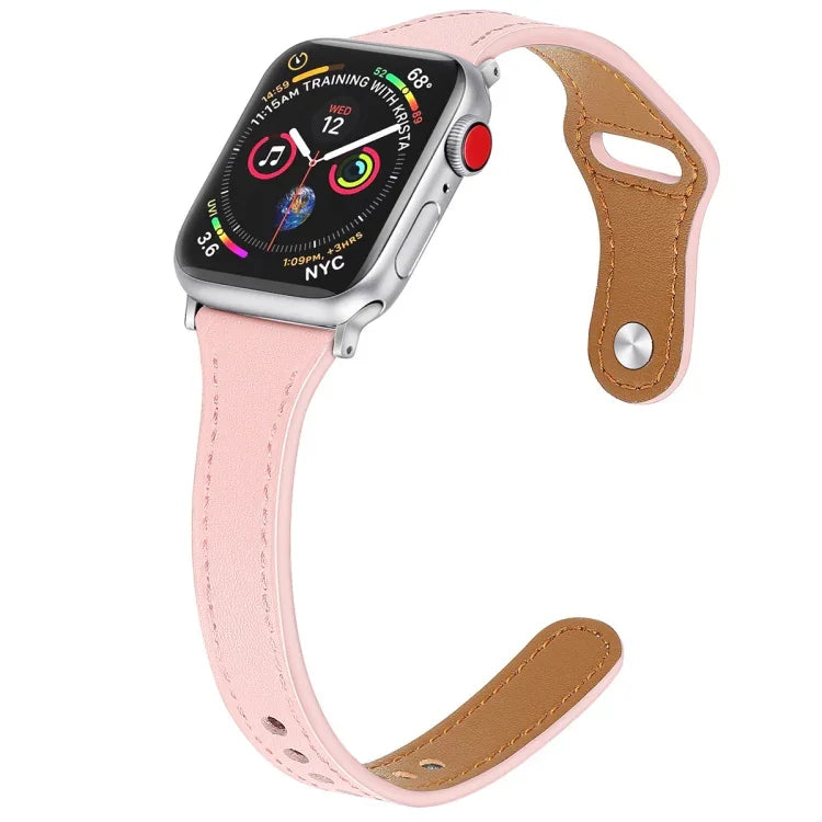 Bracelet de rechange en cuir avec bouton en acier, pour Apple Watch Series 7 41mm / & 6 & SE & 5 & 4 40mm, pour Apple Watch Series 7 45mm / & 6 & SE & 5 & 4 44mm