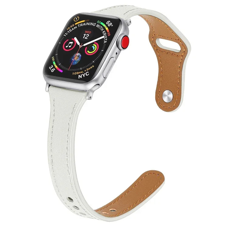 Bracelet de rechange en cuir avec bouton en acier, pour Apple Watch Series 7 41mm / & 6 & SE & 5 & 4 40mm, pour Apple Watch Series 7 45mm / & 6 & SE & 5 & 4 44mm
