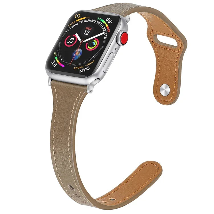 Bracelet de rechange en cuir avec bouton en acier, pour Apple Watch Series 7 41mm / & 6 & SE & 5 & 4 40mm, pour Apple Watch Series 7 45mm / & 6 & SE & 5 & 4 44mm