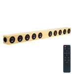 Enceinte Bluetooth 4.2 en Bois avec Subwoofer D90 et Télécommande, Support Carte TF & AUX 3,5mm Coaxial & Fibre Optique & Clé USB, Subwoofer D90+