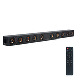 Enceinte Bluetooth 4.2 en Bois avec Subwoofer D90 et Télécommande, Support Carte TF & AUX 3,5mm Coaxial & Fibre Optique & Clé USB, Subwoofer D90+