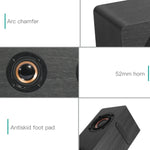 Enceinte Bluetooth 4.2 en Bois avec Subwoofer D90 et Télécommande, Support Carte TF & AUX 3,5mm Coaxial & Fibre Optique & Clé USB, Subwoofer D90+