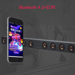 Enceinte Bluetooth 4.2 en Bois avec Subwoofer D90 et Télécommande, Support Carte TF & AUX 3,5mm Coaxial & Fibre Optique & Clé USB, Subwoofer D90+