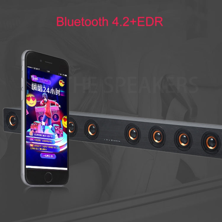 Enceinte Bluetooth 4.2 en Bois avec Subwoofer D90 et Télécommande, Support Carte TF & AUX 3,5mm Coaxial & Fibre Optique & Clé USB, Subwoofer D90+