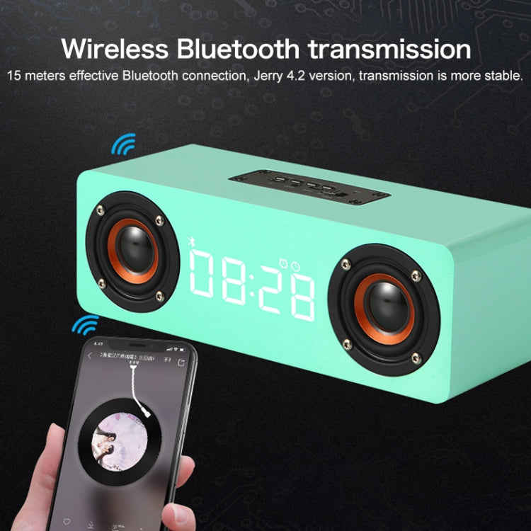 Enceinte Bluetooth 4.2 en Bois avec Subwoofer M5, Support Carte TF & AUX 3,5mm & Radio FM
