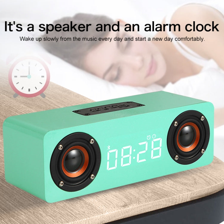 Enceinte Bluetooth 4.2 en Bois avec Subwoofer M5, Support Carte TF & AUX 3,5mm & Radio FM