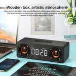 Enceinte Bluetooth 4.2 en Bois avec Subwoofer M5, Support Carte TF & AUX 3,5mm & Radio FM