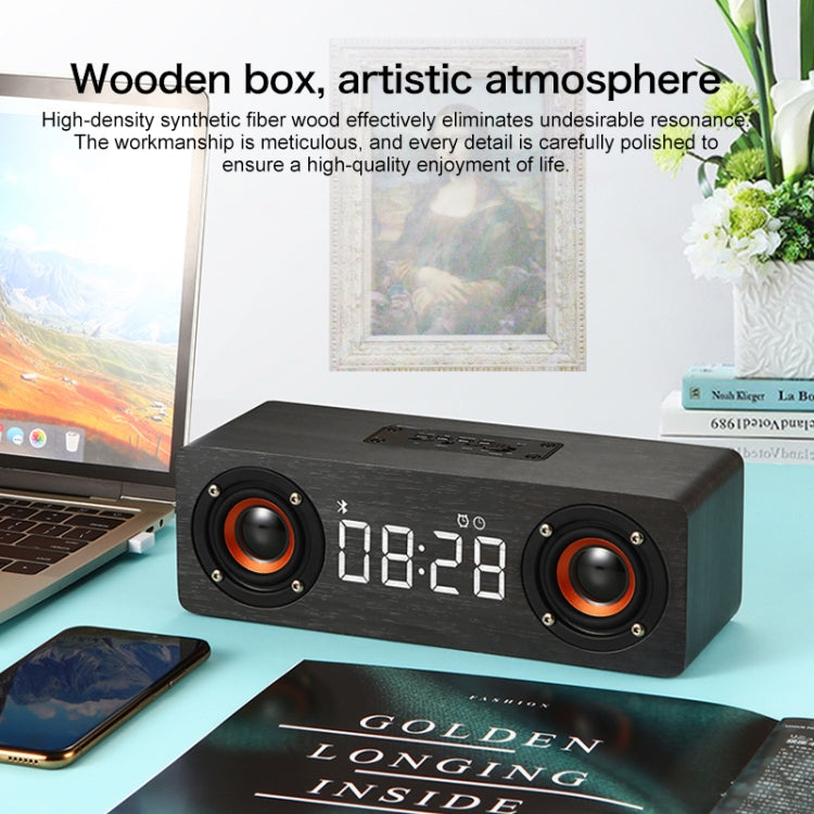 Enceinte Bluetooth 4.2 en Bois avec Subwoofer M5, Support Carte TF & AUX 3,5mm & Radio FM