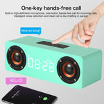 Enceinte Bluetooth 4.2 en Bois avec Subwoofer M5, Support Carte TF & AUX 3,5mm & Radio FM