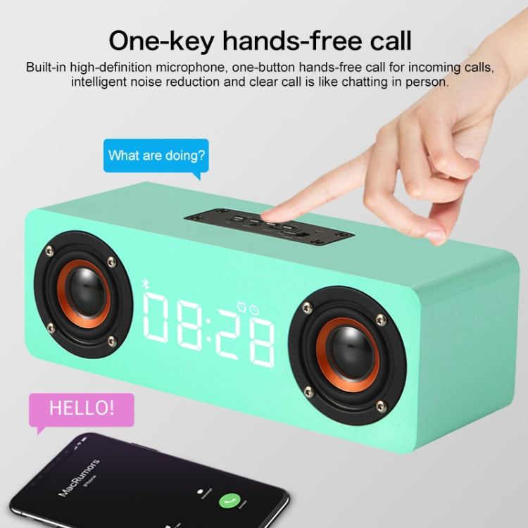 Enceinte Bluetooth 4.2 en Bois avec Subwoofer M5, Support Carte TF & AUX 3,5mm & Radio FM