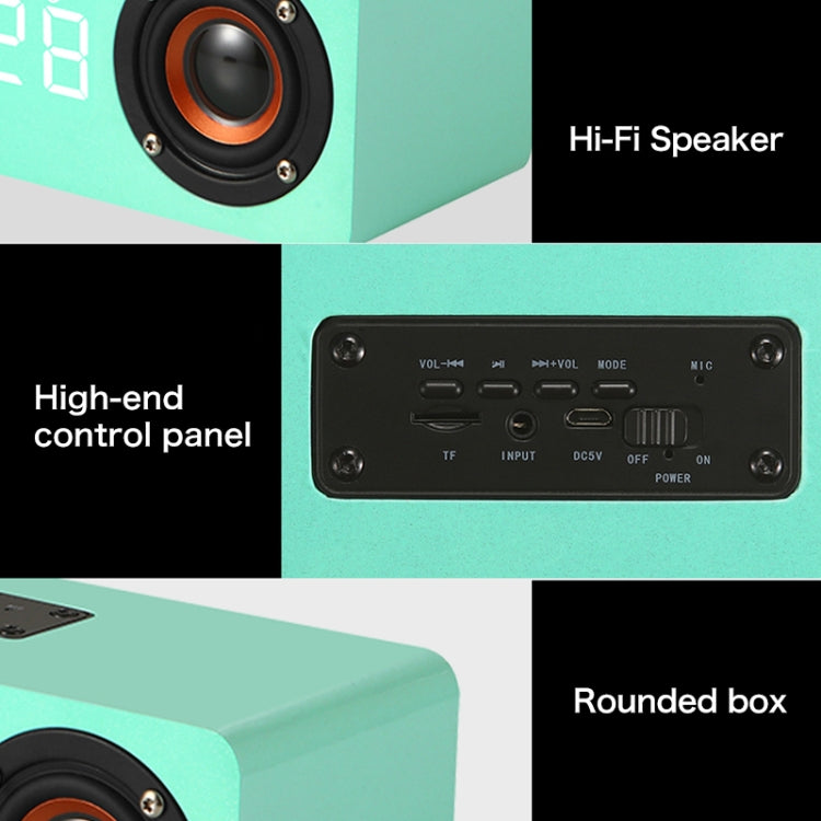 Enceinte Bluetooth 4.2 en Bois avec Subwoofer M5, Support Carte TF & AUX 3,5mm & Radio FM