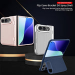 Integrated Flip Cover Holder Spray-Coated Finish Phone Case, For iPhone Duo