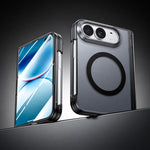 Intergrated Shell and Flim Translucent Spring Hinge Magnetic Phone Case, For iPhone Duo