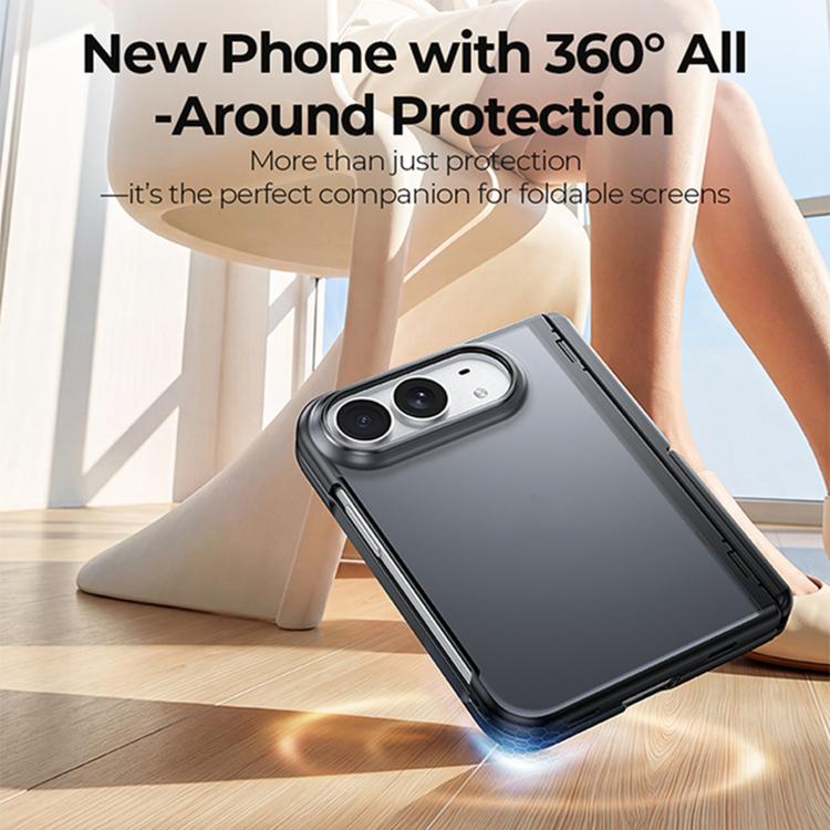 Intergrated Shell And Flim Translucent Spring Hinge Holder Phone Case, For iPhone Duo